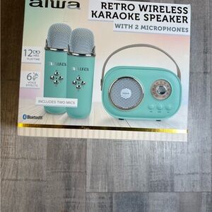 Aiwa Retro Wireless Karaoke Speaker with Two Microphones